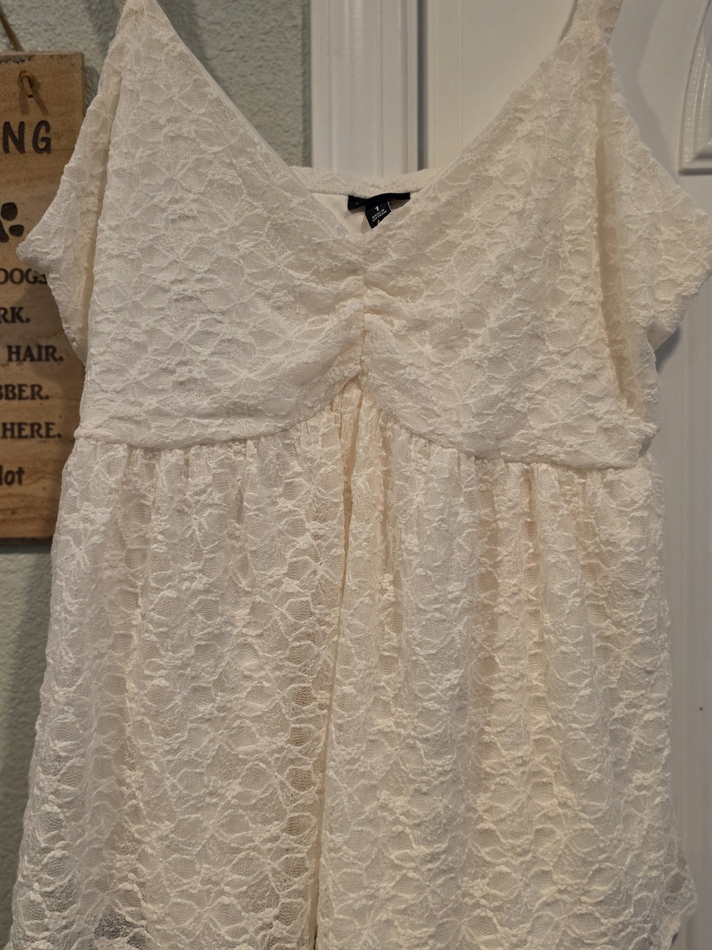 Torrid Ivory Cream Floral Stretch Lace Sweetheart Babydoll Cami Top NWOT Size 1